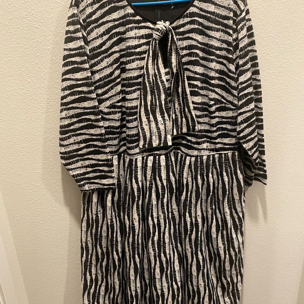 eShakti Black and White Zebra Print Dress